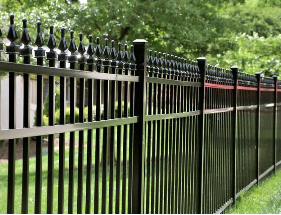 black aluminum fence