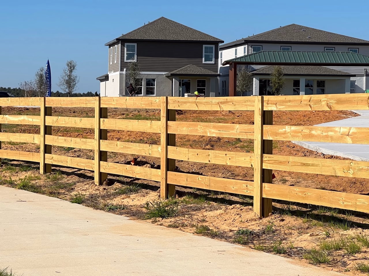 Post and Rail Wood Fence Installation in Orlando, FL