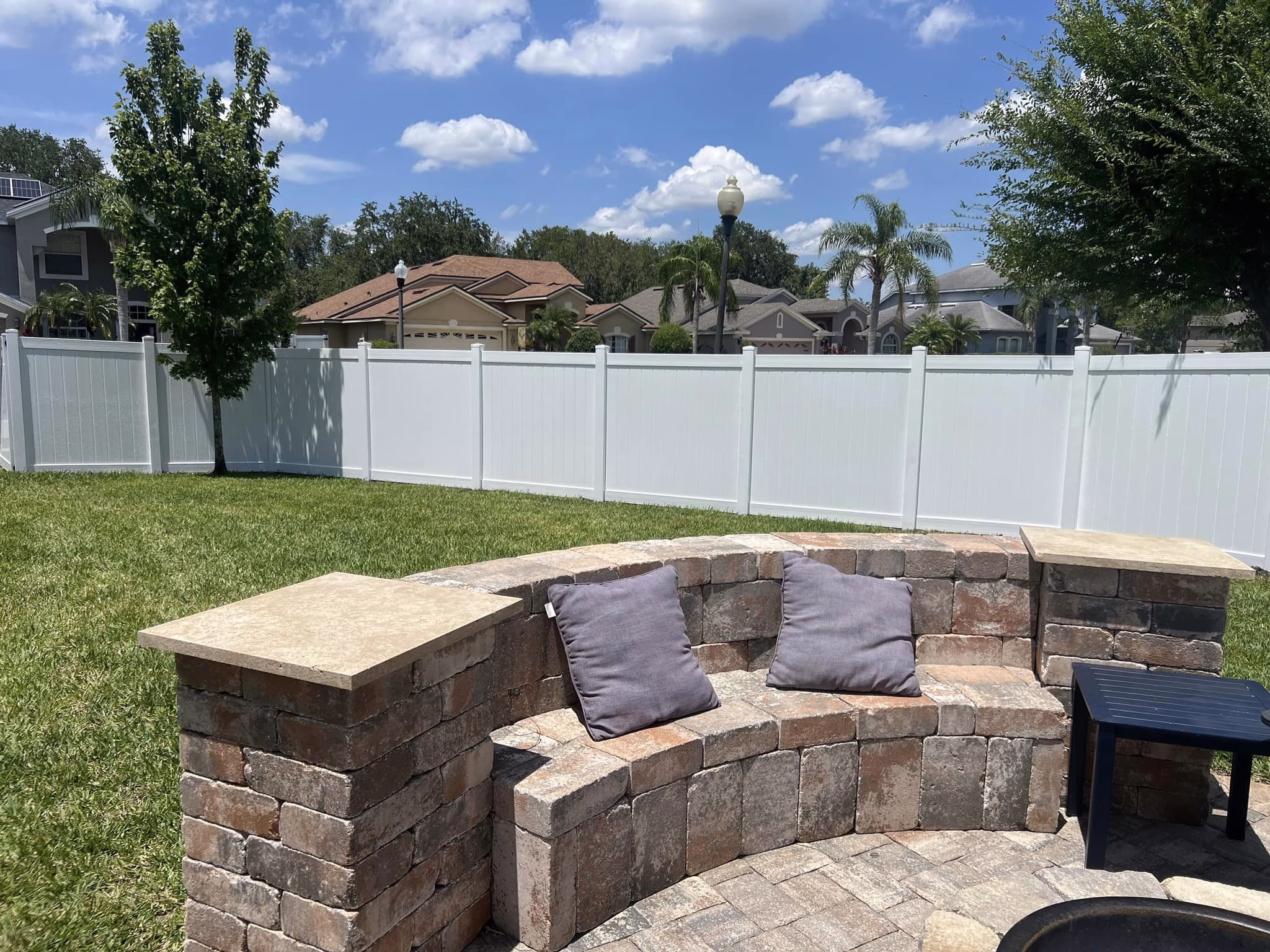Residential White Vinyl Privacy Fence Installation Orlando FL